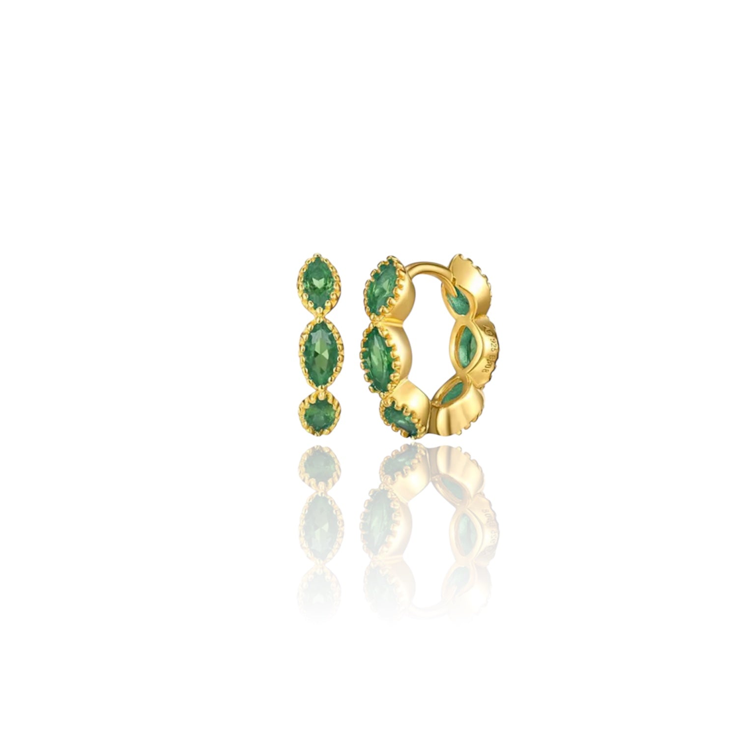 Orecchino EMERALD INFINITY MARQUISE HOOP