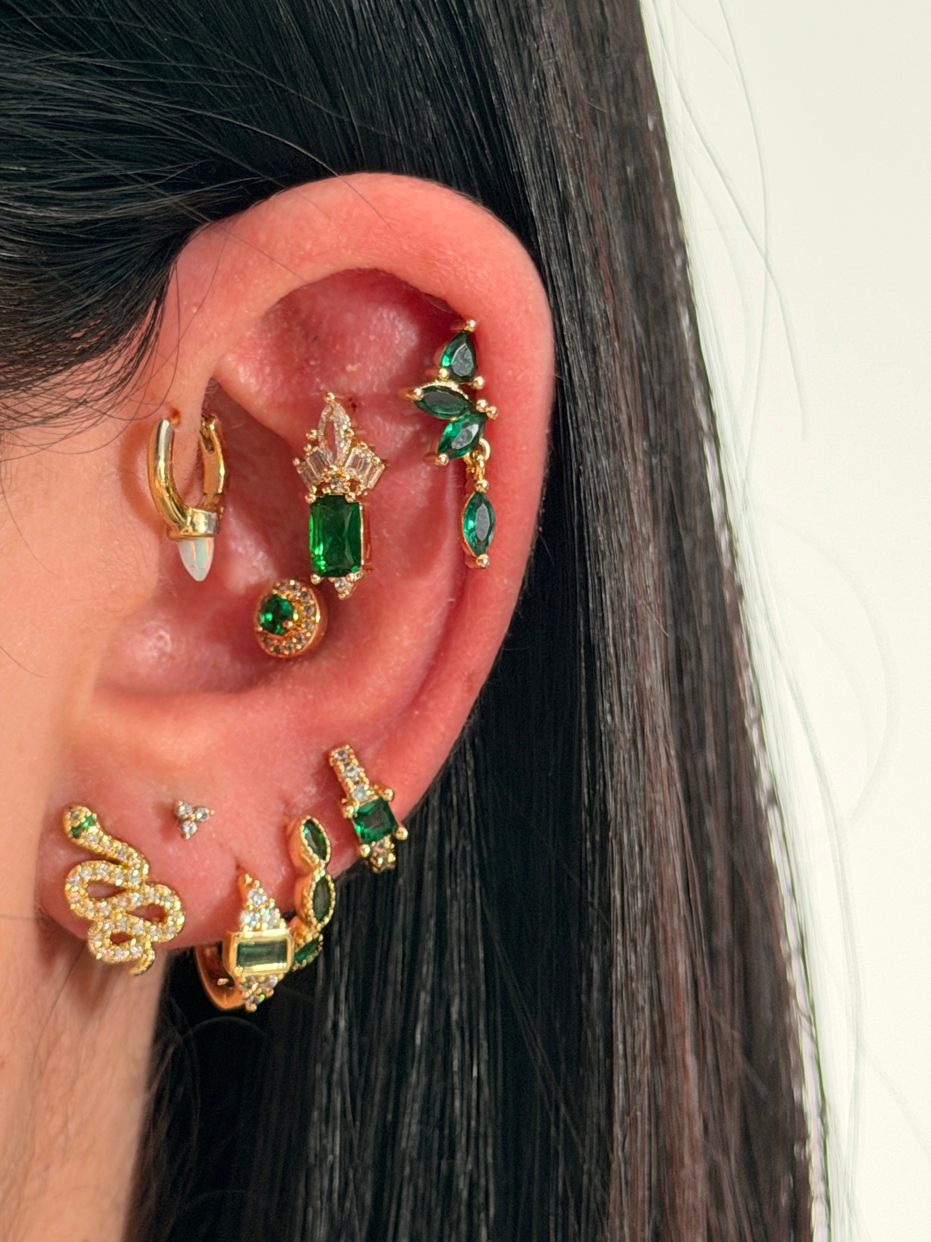 Orecchino EMERALD DIANA ROUND STUD