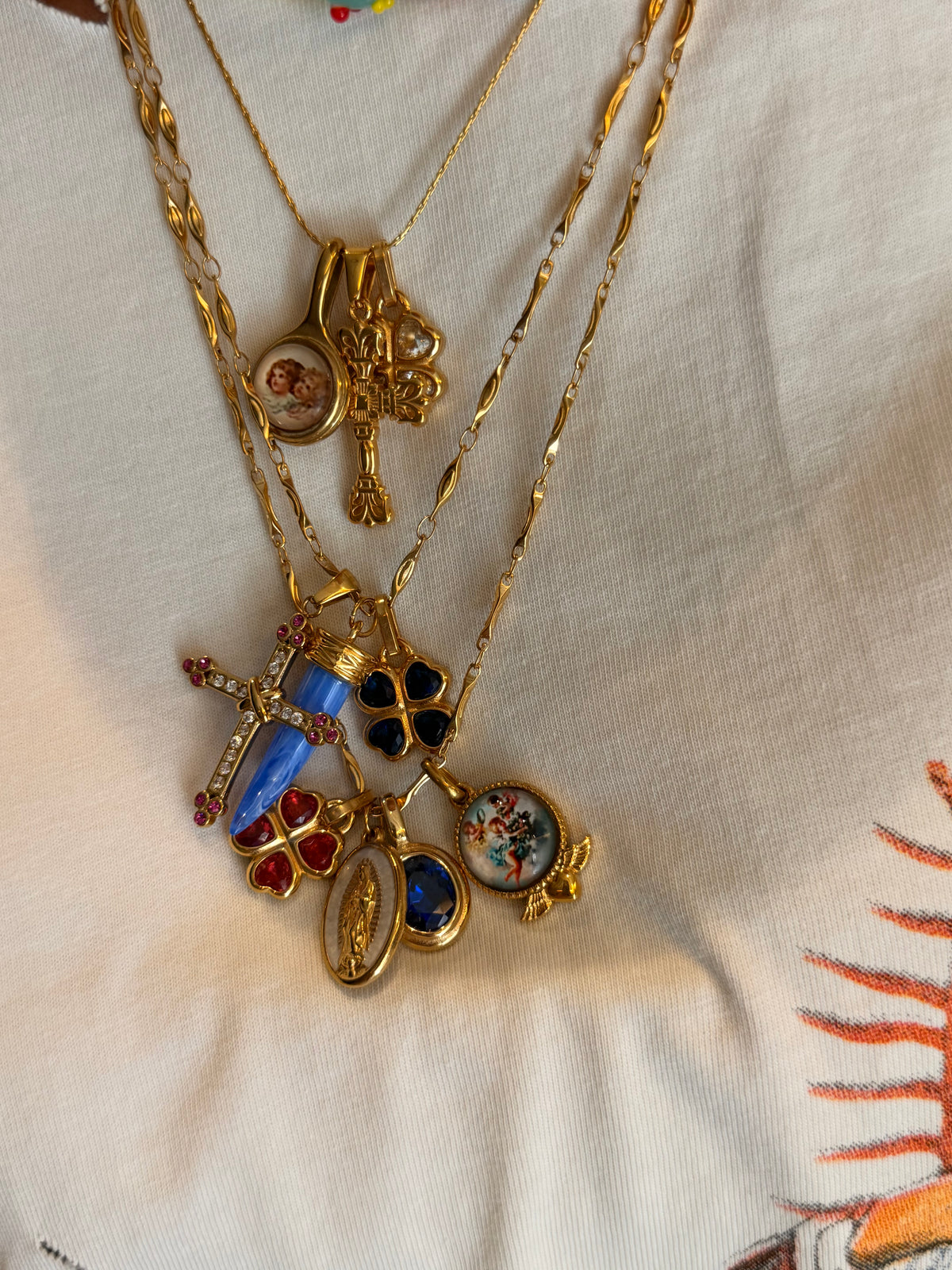 Ciondolo SACRED CROSS RUBY