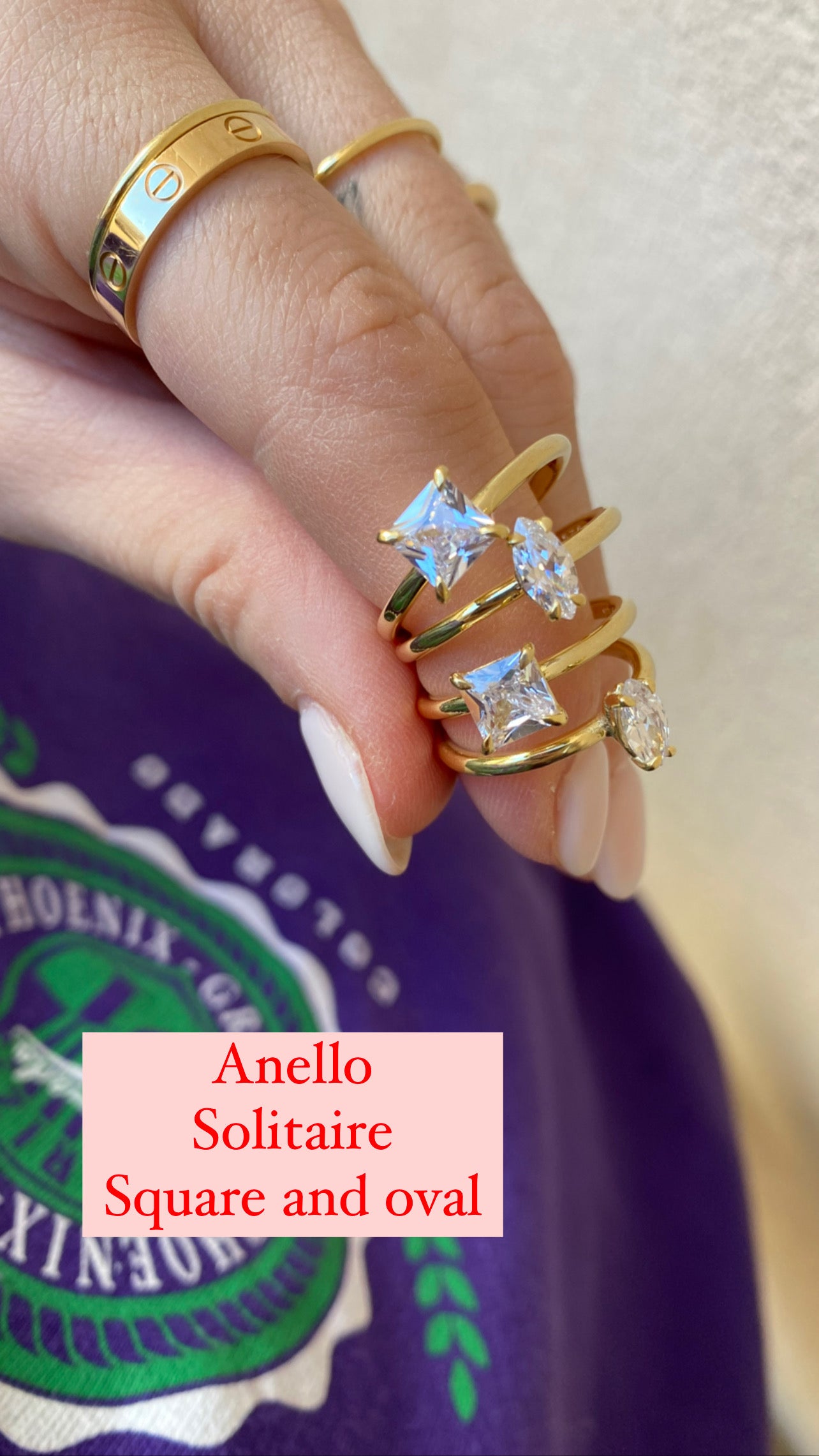 Anello SQUARE SOLITAIRE