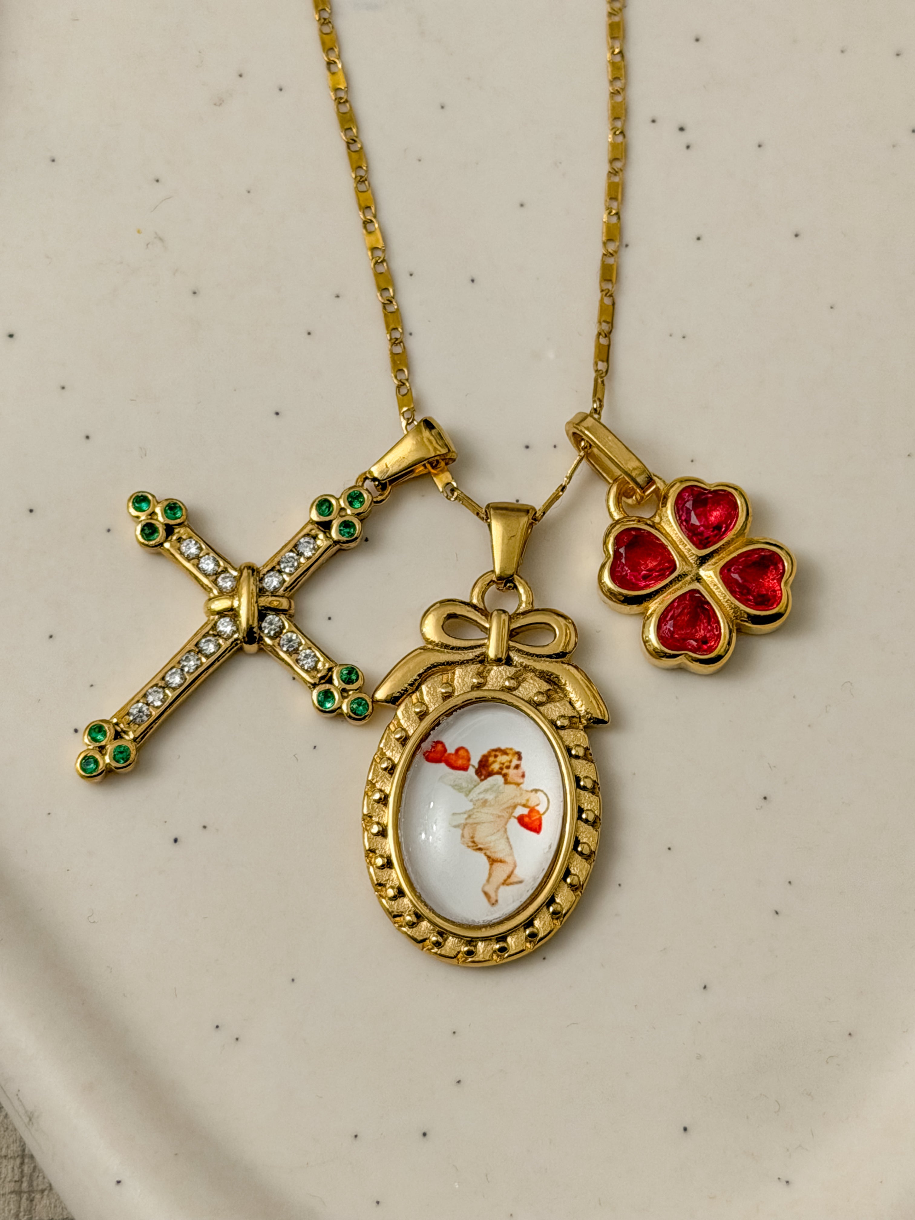 Ciondolo SACRED CROSS EMERALD