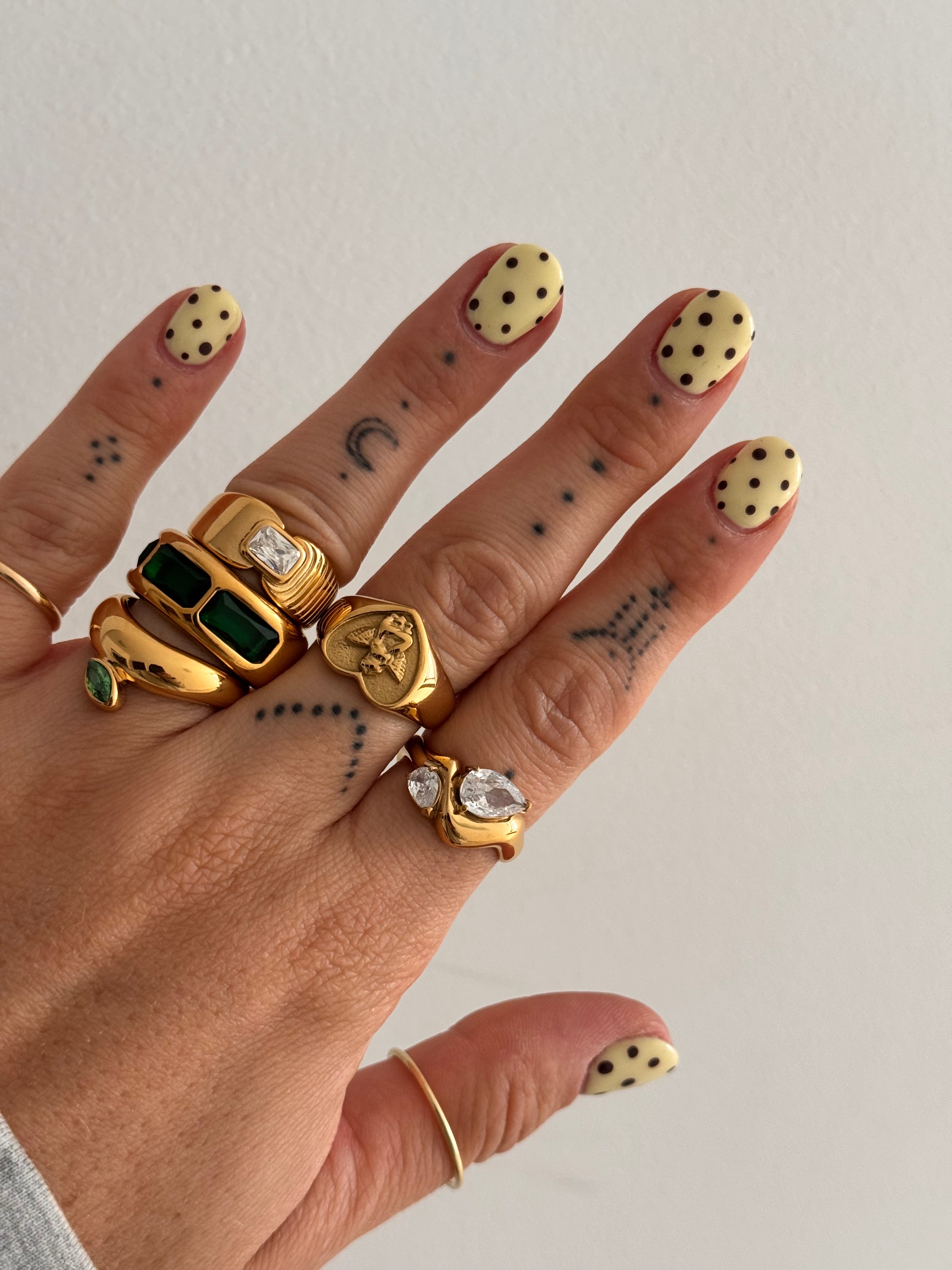 Anello  SMALL WAVY EMERALD