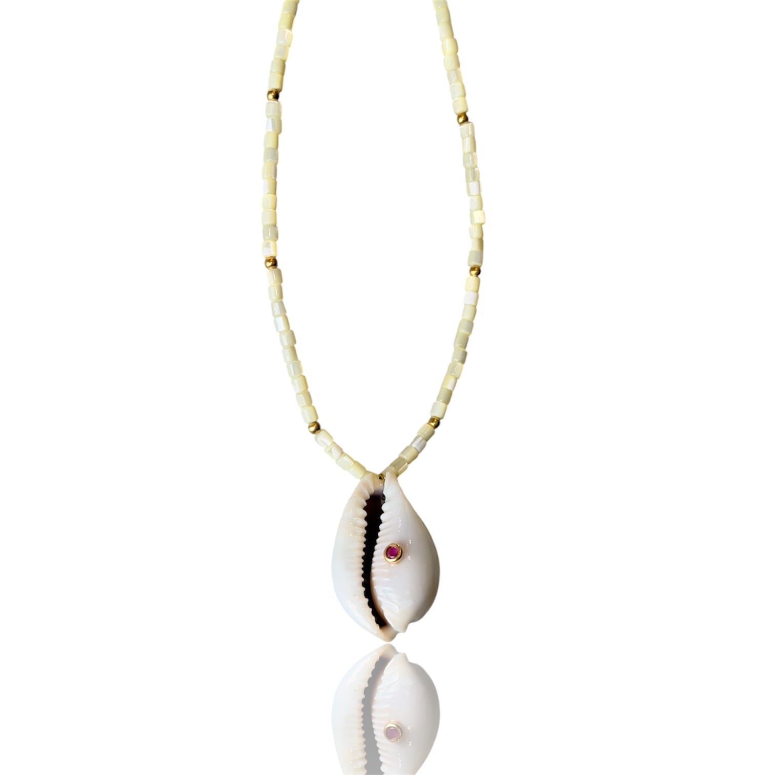 Collana  IVORY SHELL RUBY ★𝒮𝓉𝓎𝓁𝒾𝓏ℯ 𝓈𝓉𝓊𝒹𝒾ℴ